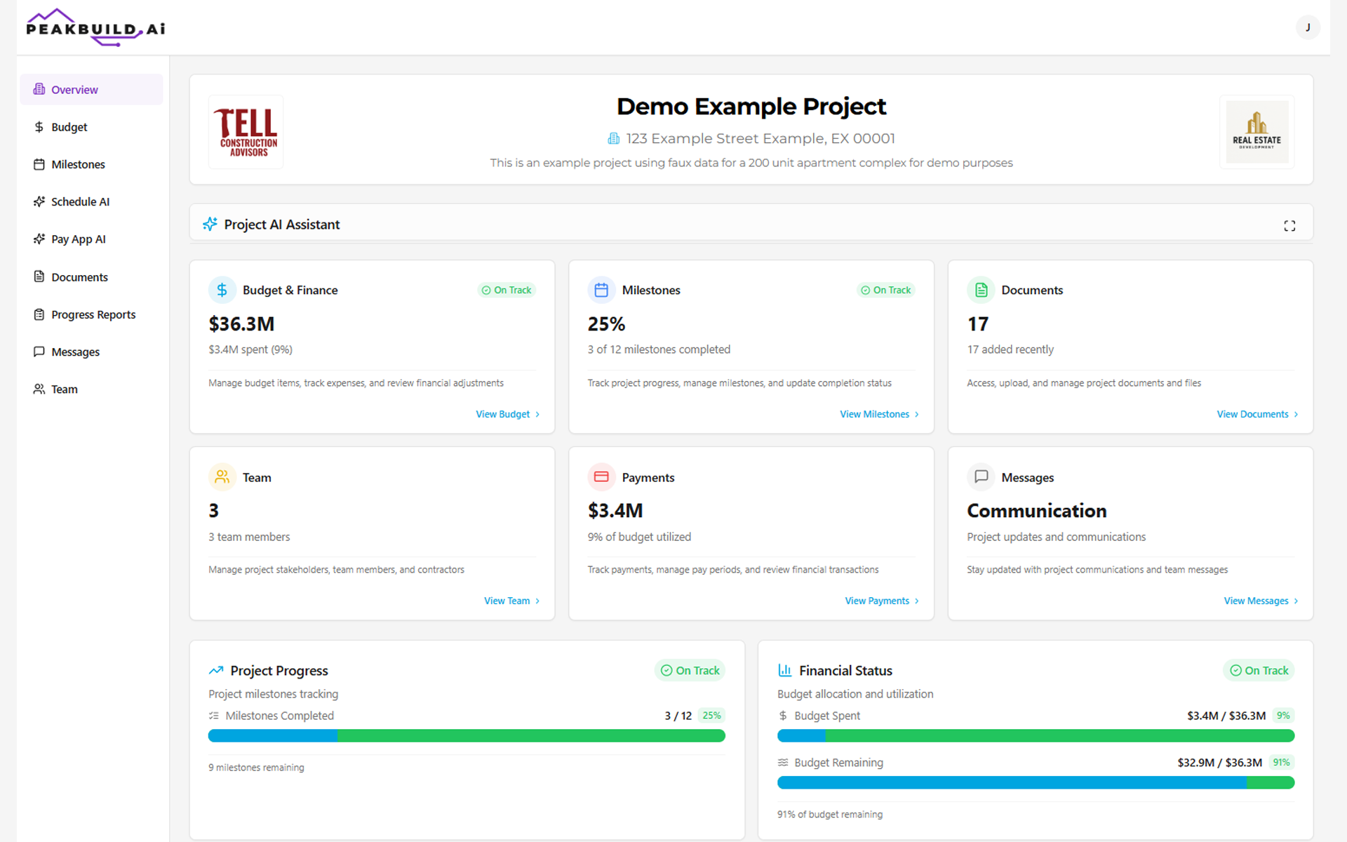 PeakBuild Dashboard